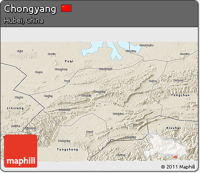 Shaded Relief 3D Map of Chongyang