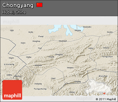 Shaded Relief 3D Map of Chongyang