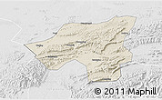 Shaded Relief 3D Map of Chongyang, lighten, desaturated
