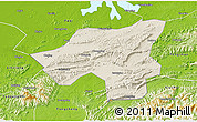 Shaded Relief 3D Map of Chongyang, physical outside