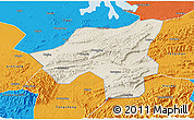 Shaded Relief 3D Map of Chongyang, political outside