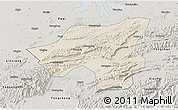 Shaded Relief 3D Map of Chongyang, semi-desaturated