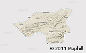 Shaded Relief 3D Map of Chongyang, single color outside