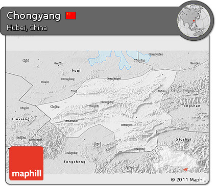 Silver Style 3D Map of Chongyang