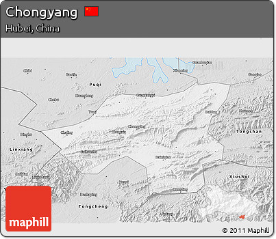 Silver Style 3D Map of Chongyang