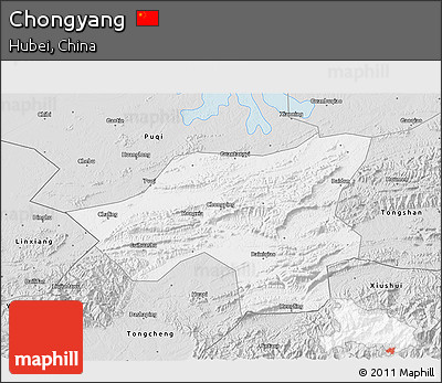 Silver Style 3D Map of Chongyang