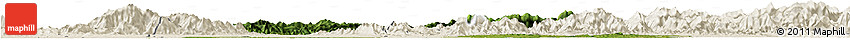 Satellite Horizon Map of Chongyang, shaded relief outside