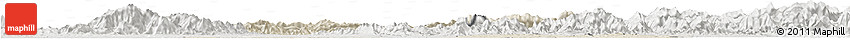 Shaded Relief Horizon Map of Chongyang, lighten, semi-desaturated