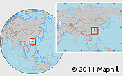 Gray Location Map of Chongyang, highlighted parent region, within the entire country