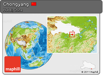 Physical Location Map of Chongyang, highlighted parent region