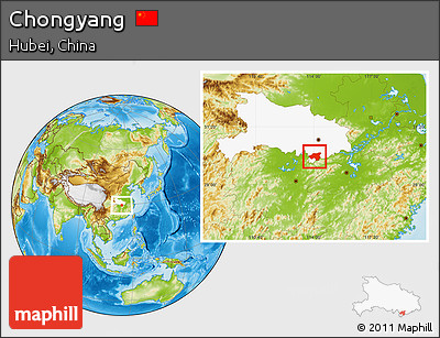 Physical Location Map of Chongyang, highlighted parent region