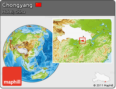 Physical Location Map of Chongyang, highlighted parent region