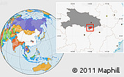 Political Location Map of Chongyang, highlighted country, highlighted parent region