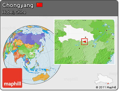 Political Location Map of Chongyang, highlighted parent region