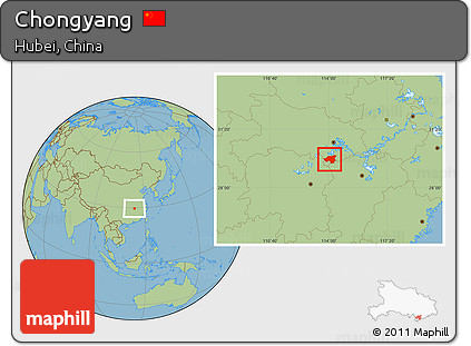 Savanna Style Location Map of Chongyang