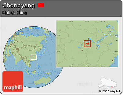 Savanna Style Location Map of Chongyang