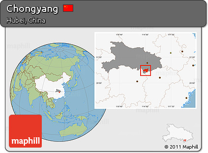 Savanna Style Location Map of Chongyang, highlighted country, highlighted parent region