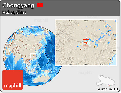Shaded Relief Location Map of Chongyang