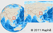 Shaded Relief Location Map of Chongyang, highlighted parent region, within the entire country