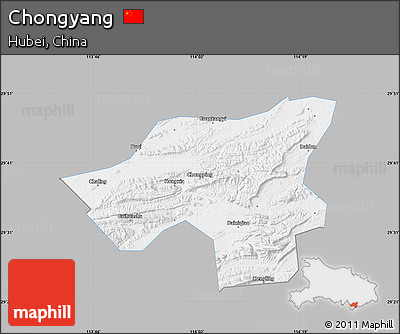 Gray Map of Chongyang, single color outside