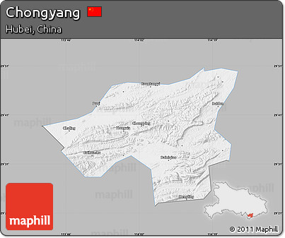 Gray Map of Chongyang, single color outside