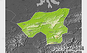 Physical Map of Chongyang, darken, desaturated