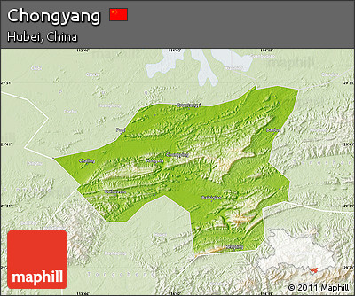 Physical Map of Chongyang, lighten