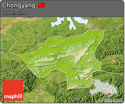 Physical Map of Chongyang, satellite outside