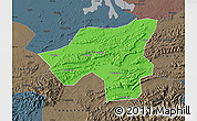 Political Map of Chongyang, darken, semi-desaturated