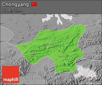 Political Map of Chongyang, desaturated
