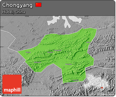 Political Map of Chongyang, desaturated