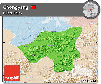 Political Map of Chongyang, lighten