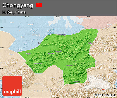 Political Map of Chongyang, lighten