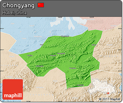 Political Map of Chongyang, lighten