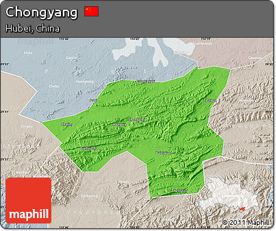 Political Map of Chongyang, lighten, semi-desaturated