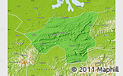 Political Map of Chongyang, physical outside