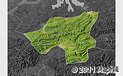 Satellite Map of Chongyang, darken, desaturated