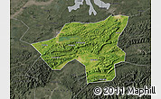 Satellite Map of Chongyang, darken, semi-desaturated