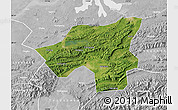 Satellite Map of Chongyang, lighten, desaturated
