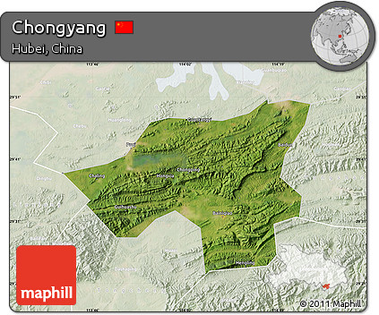 Satellite Map of Chongyang, lighten