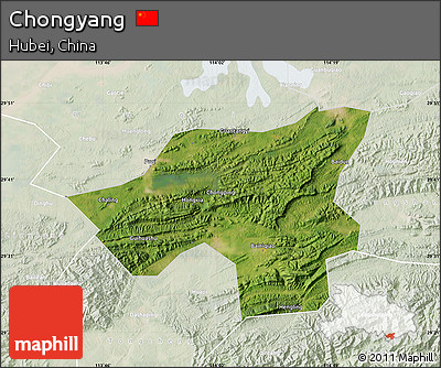 Satellite Map of Chongyang, lighten