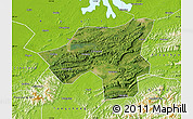 Satellite Map of Chongyang, physical outside