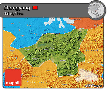 Satellite Map of Chongyang, political outside