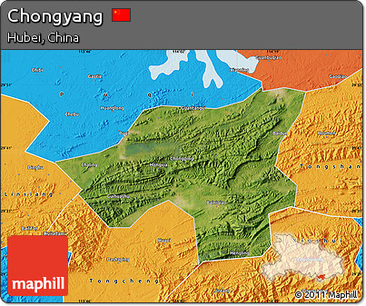 Satellite Map of Chongyang, political outside