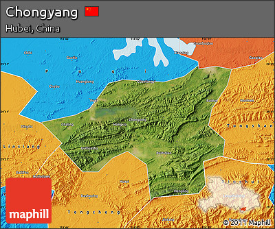 Satellite Map of Chongyang, political outside