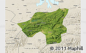 Satellite Map of Chongyang, shaded relief outside