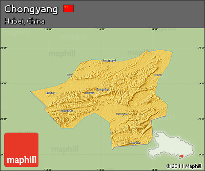 Savanna Style Map of Chongyang, single color outside