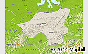Shaded Relief Map of Chongyang, physical outside