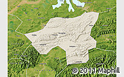 Shaded Relief Map of Chongyang, satellite outside