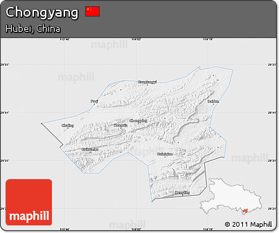Silver Style Map of Chongyang, single color outside